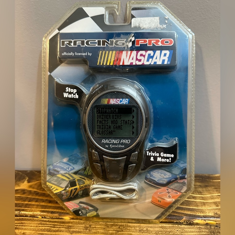 NASCAR Handheld Electronic Racing Pro Excalibur Trivia Stats Race-Day Stopwatch